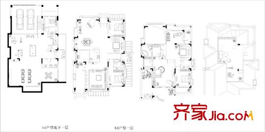 金輝九緯戶型圖29#獨(dú)棟別墅b4戶型 4室2廳4衛(wèi)1廚
