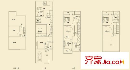 溫泉1858戶型圖31#戶型D聯(lián)排別墅 5室3廳3衛(wèi)1廚