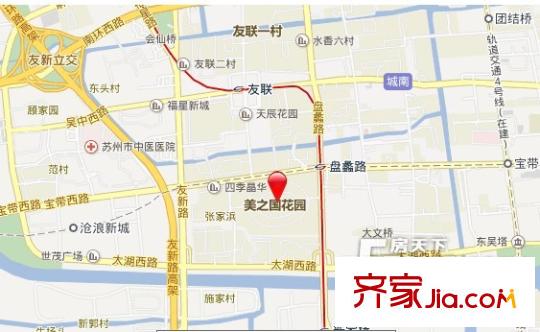 美之國(guó)花園別墅交通圖