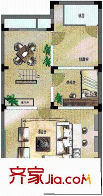 玖園戶型圖E戶型地下一層 5室2廳3衛(wèi)1廚