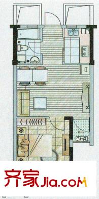 太湖純水岸別墅戶型圖A2戶型奇數(shù)層 1室1廳1衛(wèi)