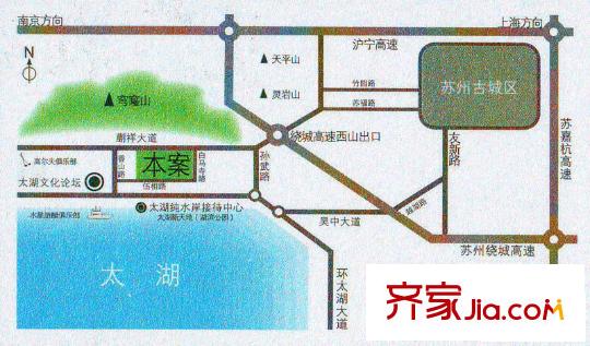 太湖純水岸別墅交通圖
