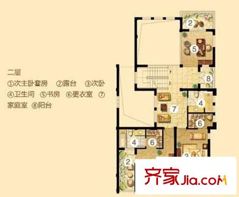 三江尊園戶型圖A-2F 6室4廳4衛(wèi)1廚