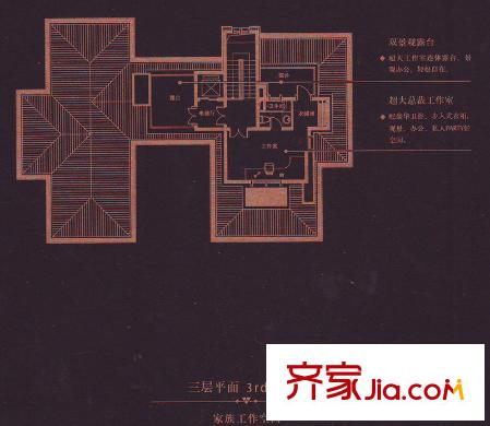 中海世家戶型圖開園三樓 5室2廳5衛(wèi)1廚