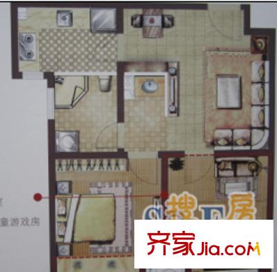 綠地啟航社晶彩  戶型圖 2室2廳1衛(wèi)