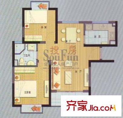 綠地啟航社晶彩  戶型圖 1室1廳1衛(wèi)