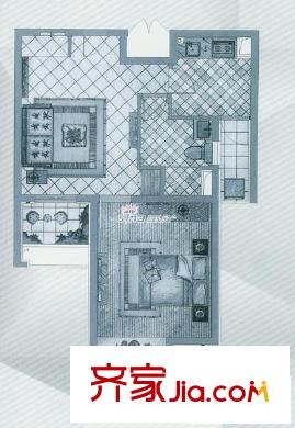 綠地啟航社晶彩  戶型圖 2室2廳1衛(wèi)
