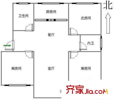梅林苑戶型圖戶型圖 3室2廳2衛(wèi)1廚