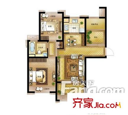 昆山 卡米小城 戶型圖 3室2廳2衛(wèi)