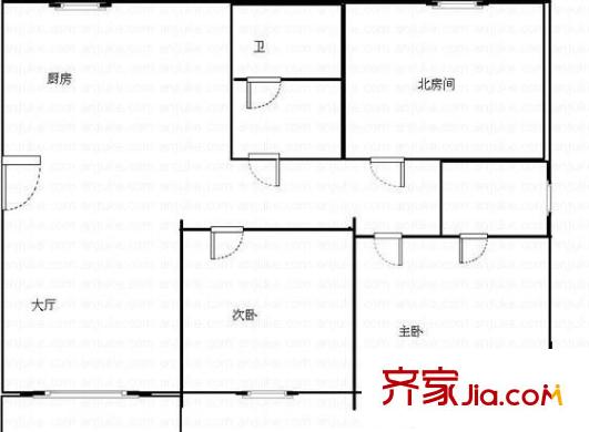 錦山花園戶型圖戶型圖 3室1廳1衛(wèi)1廚