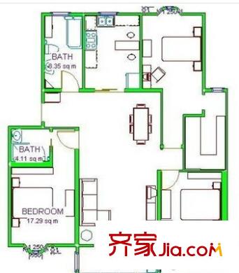 梅林新村 3室 戶型圖