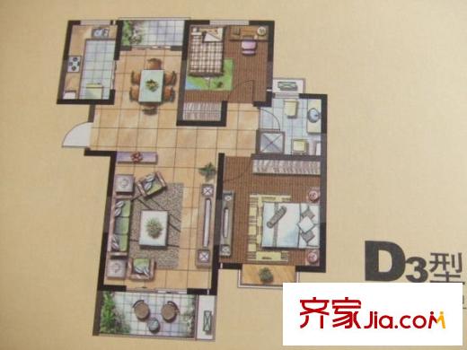 善景園  戶型圖 2室2廳1衛(wèi)