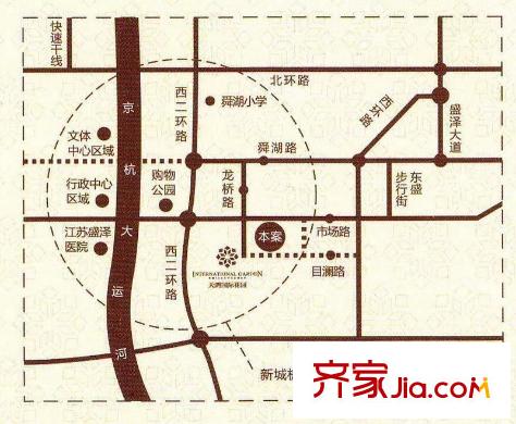 天鴻國際花園交通圖區(qū)位示意圖