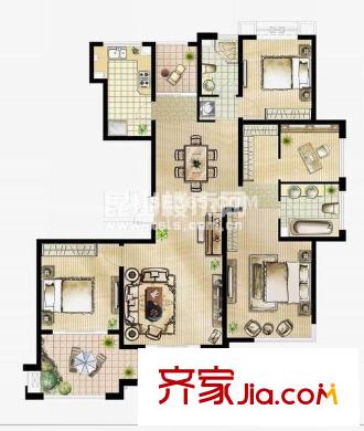秦都大廈 1室 戶型圖