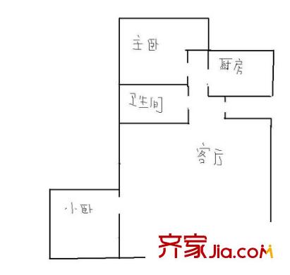 梅里公寓戶型圖戶型圖 2室1廳1衛(wèi)1廚