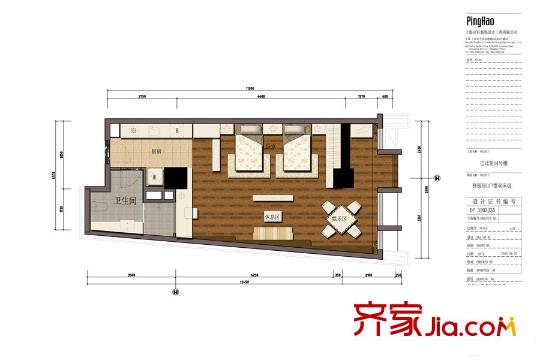 巴比倫國(guó)際廣場(chǎng)14#D戶型平面圖 1室1廳1衛(wèi)1廚