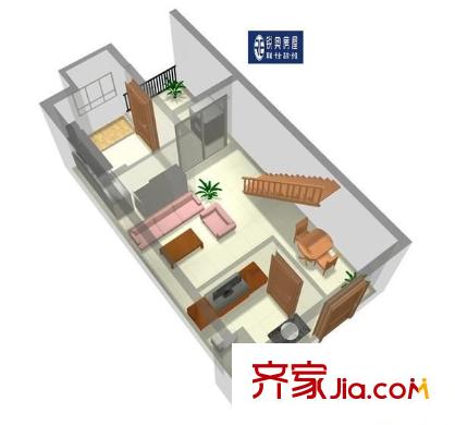 秦都大廈 1室 戶型圖