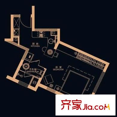 秦都大廈 2室 戶型圖