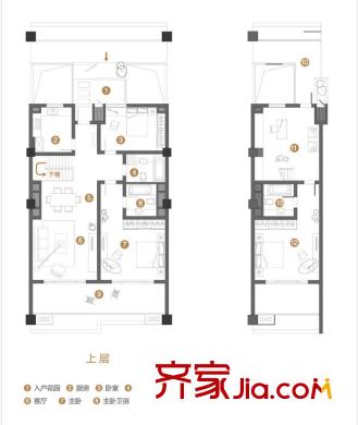 中信太湖城戶型圖36#空中院墅A戶型 3室3廳3衛(wèi)1廚