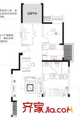 可逸蘭亭19號(hào)樓A2戶(hù)型94平米