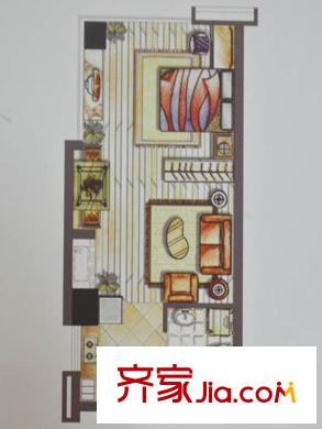 財(cái)富灣戶型圖A戶型 1室1廳1衛(wèi)1廚