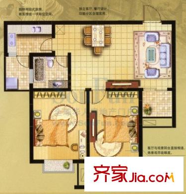 石路中心廣場(chǎng)戶(hù)型圖戶(hù)型圖 2室1廳1衛(wèi)1廚