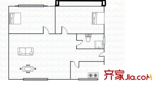 夏駕園 2室 戶型圖