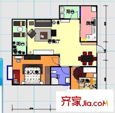 夏駕園 2室 戶型圖
