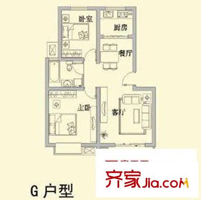 姜家小區(qū) 2室 戶型圖