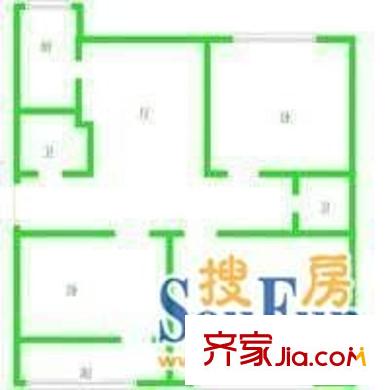 勝利新村  戶型圖 2室2廳1衛(wèi)