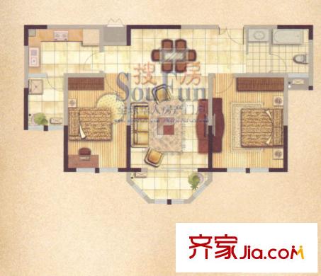 衡山城A-3　已售完 2室2廳1衛(wèi)