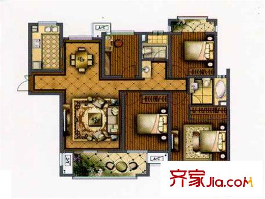華城美地?南岸二期2#樓H戶型 4室2廳2衛(wèi)1廚