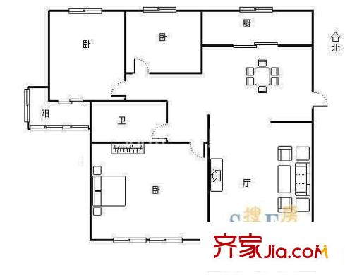 姜家小區(qū) 1室 戶型圖