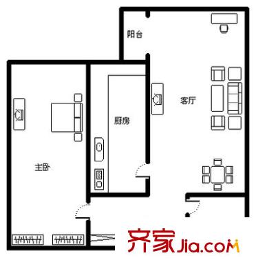 玉龍新村 2室 戶型圖