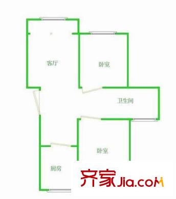 航運新村戶型圖戶型圖 2室1廳1衛(wèi)1廚
