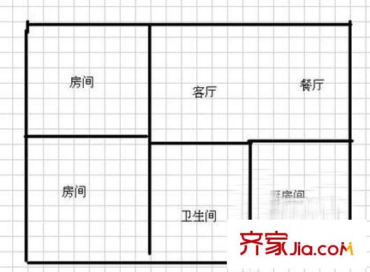 航運新村戶型圖戶型圖 3室2廳1衛(wèi)1廚