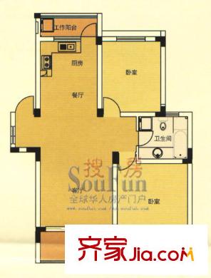 陽光水世界B型（已售完） 2室2廳1衛(wèi)1廚