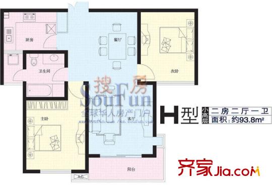 陽光水世界小高層1（已售完） 2室2廳1衛(wèi)1廚