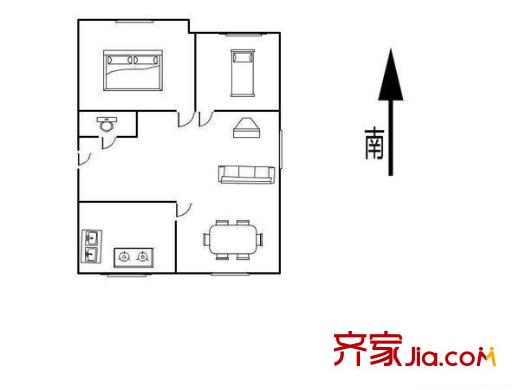 吉慶花園戶型圖戶型圖 2室2廳1衛(wèi)1廚