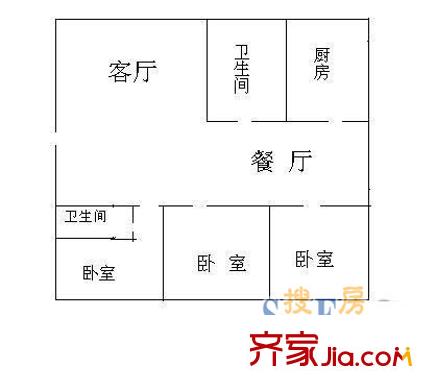 吉慶花園戶型圖戶型圖 3室2廳2衛(wèi)1廚