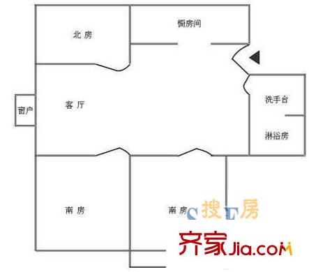 江楓園戶型圖 戶型圖 3室1廳1衛(wèi)1廚