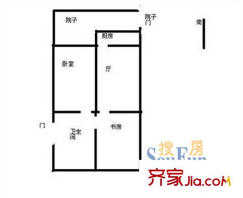 江楓園戶型圖戶型圖 2室1廳1衛(wèi)1廚