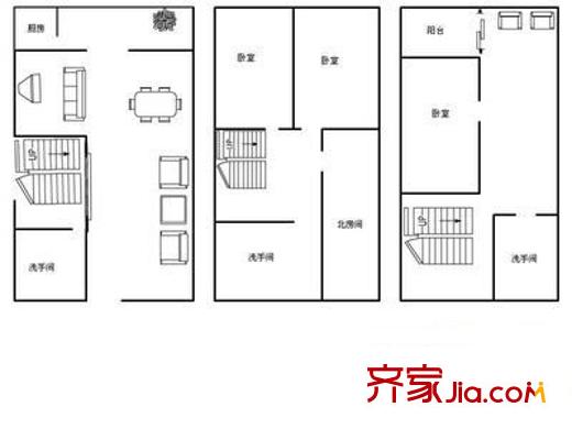 平江路小區(qū) 4室 戶型圖