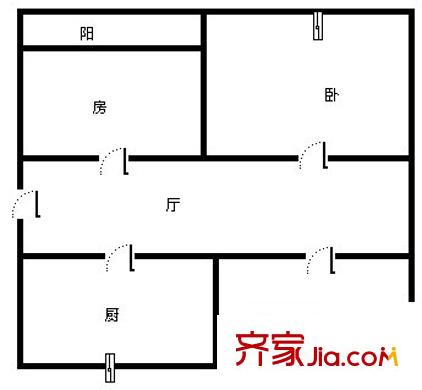 平江路小區(qū) 1室 戶型圖