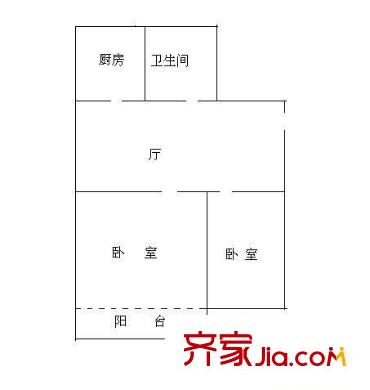 平門新村 2室 戶型圖