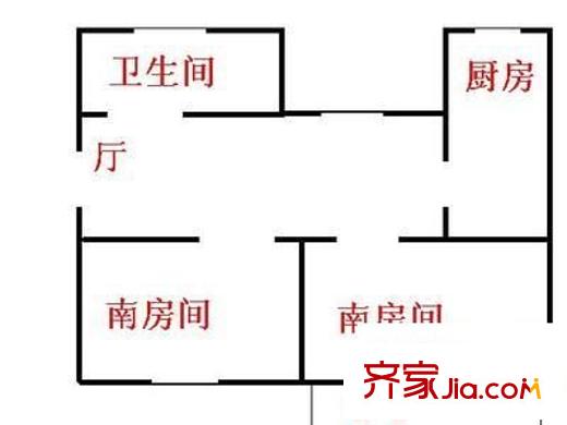 平門新村 2室 戶型圖