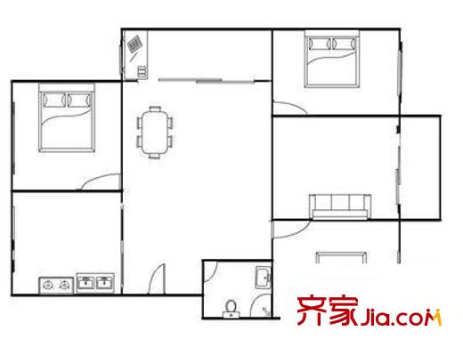 平門新村 2室 戶型圖