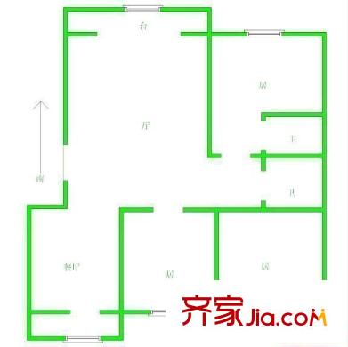 湖濱華城富貴苑戶型圖戶型圖 3室2廳2衛(wèi)1廚