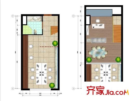 立德綠筑空間公寓戶型圖戶型圖 1室2廳1衛(wèi)