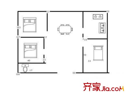 龍港三村 3室 戶型圖